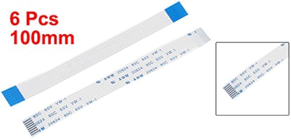 Amazon | uxcell フレキシブルフラットケーブル 6個 100x9mm 1mm